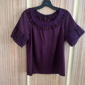 Elie Tahari Plum Ruffled Blouse